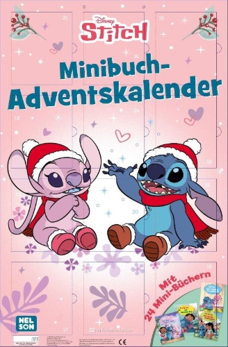Buchcover und Innenansicht für das Buch: Disney: Stitch Minibuch-Adventskalender