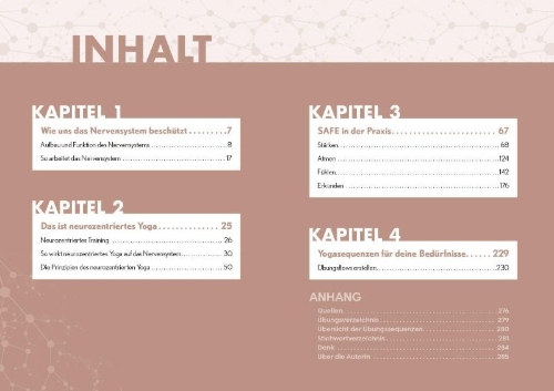 Buchcover und Innenansicht für das Buch: Neurozentriertes Yoga
