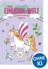 Buchcover und Innenansicht für das Buch: J'aime les licornes - Mon bloc à colorier