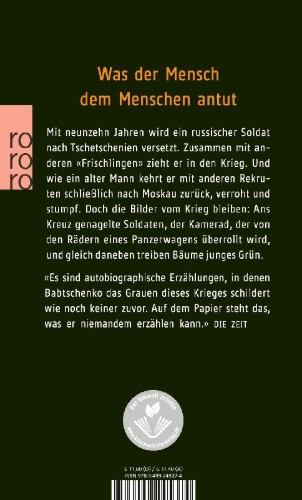 Buchcover und Innenansicht für das Buch: Die Farbe des Krieges