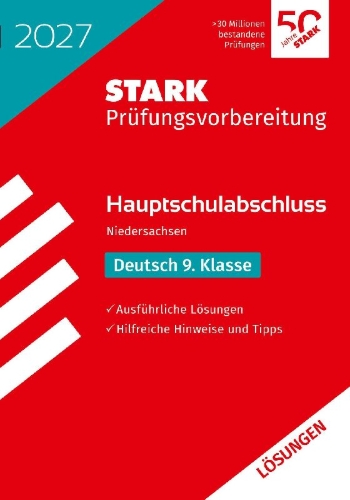 Buchcover und Innenansicht für das Buch: STARK Lösungen zu Deutsch 9. Klasse - Hauptschulabschluss 2027 Niedersachsen - Prüfungsvorbereitung