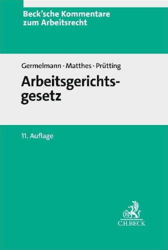 Buchcover und Innenansicht für das Buch: Arbeitsgerichtsgesetz. ArbGG
