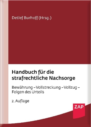 Buchcover und Innenansicht für das Buch: Handbuch für die strafrechtliche Nachsorge