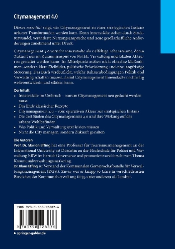 Buchcover und Innenansicht für das Buch: Citymanagement 4.0