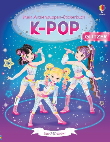 Buchcover und Innenansicht für das Buch: Mein Anziehpuppen-Stickerbuch: K-Pop
