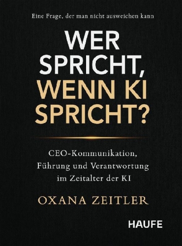 Buchcover und Innenansicht für das Buch: Zeitler, O: Wer spricht, wenn KI spricht?
