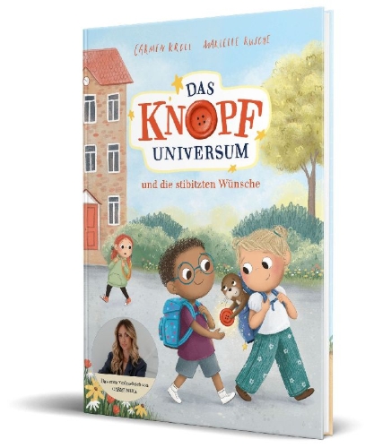 Buchcover und Innenansicht für das Buch: Das Knopf-Universum und die stibitzten Wünsche