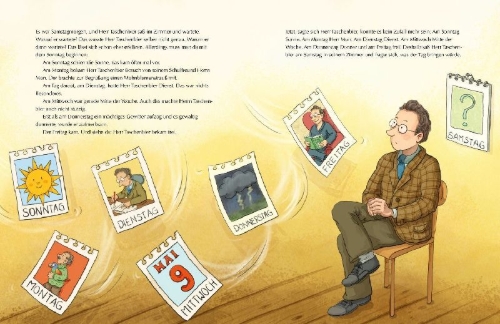 Buchcover und Innenansicht für das Buch: Wie das Sams zu Herrn Taschenbier kam