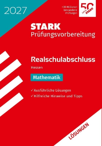 Buchcover und Innenansicht für das Buch: STARK Lösungen zu Mathematik - Realschulabschluss 2027 Hessen - Prüfungsvorbereitung
