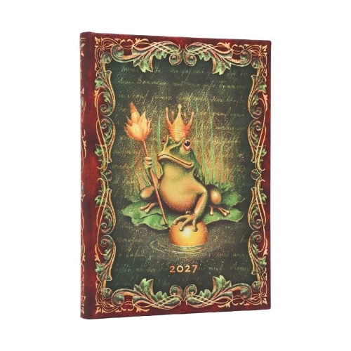 Buchcover und Innenansicht für das Buch: 12-Monatskalender 2027 Die Brüder Grimm, Froschkönig Midi Horizontal