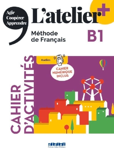 Buchcover und Innenansicht für das Buch: L'atelier+ B1: Cahier d'activités mit didierfle.app und E-Book