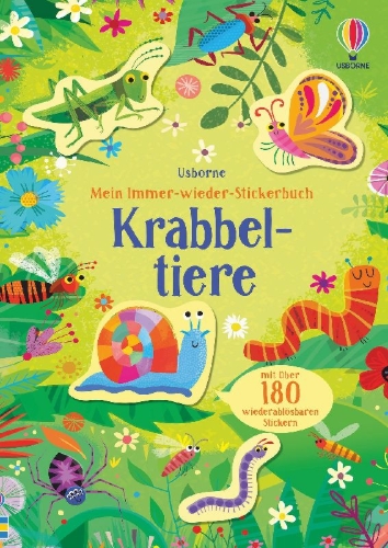 Buchcover und Innenansicht für das Buch: Mein Immer-wieder-Stickerbuch: Krabbeltiere