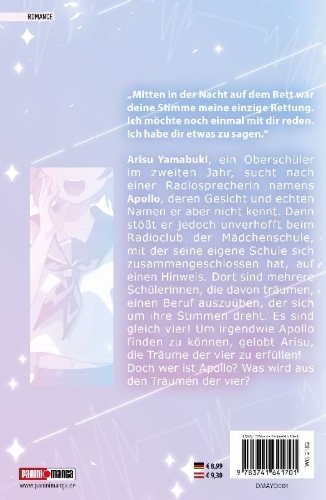Buchcover und Innenansicht für das Buch: Midnight Heart Tune: Das Mädchen hinter der Stimme 01