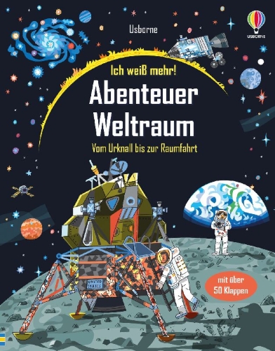 Buchcover und Innenansicht für das Buch: Ich weiß mehr! Abenteuer Weltraum