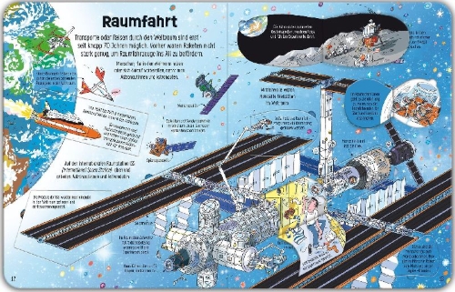 Buchcover und Innenansicht für das Buch: Ich weiß mehr! Abenteuer Weltraum