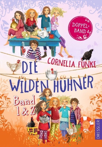 Buchcover und Innenansicht für das Buch: Die Wilden Hühner. Doppelband, Band 1 und 2
