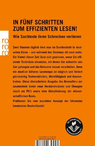 Buchcover und Innenansicht für das Buch: Schneller lesen - besser verstehen