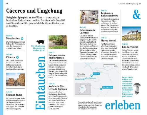 Buchcover und Innenansicht für das Buch: DUMONT Reise-Taschenbuch Reiseführer Extremadura