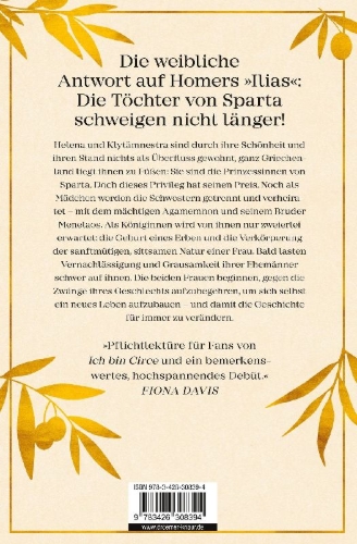 Buchcover und Innenansicht für das Buch: Wir Töchter von Sparta