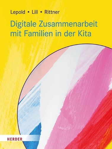 Buchcover und Innenansicht für das Buch: Digitale Zusammenarbeit mit Familien in der Kita