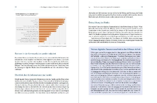 Buchcover und Innenansicht für das Buch: Digitale Zusammenarbeit mit Familien in der Kita