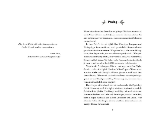 Buchcover und Innenansicht für das Buch: Was Frauen verstehen und Männer nicht sagen