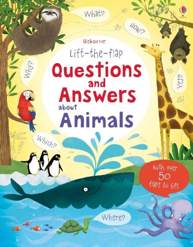 Buchcover und Innenansicht für das Buch: Lift-the-flap Questions and Answers about Animals