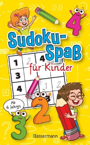 Buchcover und Innenansicht für das Buch: Sudoku-Spaß für Kinder. In drei Schwierigkeitsgraden. Ab 6 Jahren