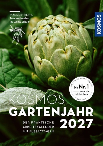 Buchcover und Innenansicht für das Buch: Kosmos Gartenjahr 2027