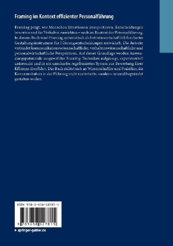Buchcover und Innenansicht für das Buch: Framing im Kontext effizienter Personalführung