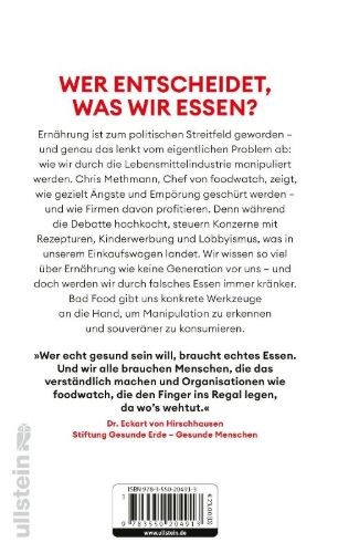 Buchcover und Innenansicht für das Buch: Bad Food