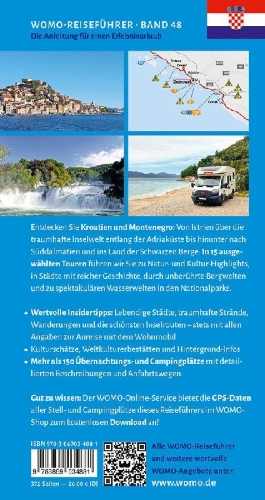 Buchcover und Innenansicht für das Buch: Entdeckertouren mit dem Wohnmobil Kroatien