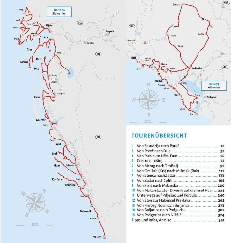 Buchcover und Innenansicht für das Buch: Entdeckertouren mit dem Wohnmobil Kroatien