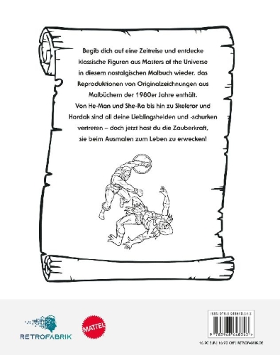 Buchcover und Innenansicht für das Buch: Masters of the Universe - Malbuch