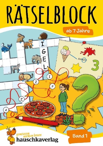 Buchcover und Innenansicht für das Buch: Rätselblock ab 7 Jahre, Band 1, A5-Block