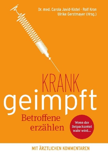 Buchcover und Innenansicht für das Buch: krank geimpft - Betroffene erzählen