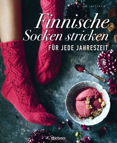 Buchcover und Innenansicht für das Buch: Finnische Socken stricken