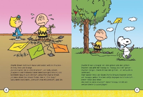 Buchcover und Innenansicht für das Buch: Peanuts: 5-Minuten-Geschichten