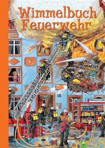 Buchcover und Innenansicht für das Buch: Wimmelbuch Feuerwehr