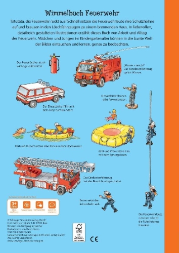 Buchcover und Innenansicht für das Buch: Wimmelbuch Feuerwehr