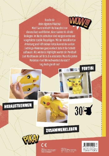 Buchcover und Innenansicht für das Buch: Pikachu - Un papertoy à créer