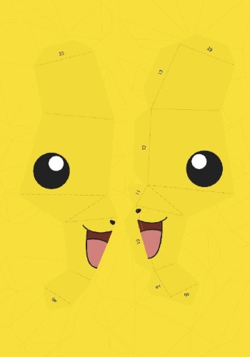 Buchcover und Innenansicht für das Buch: Pikachu - Un papertoy à créer