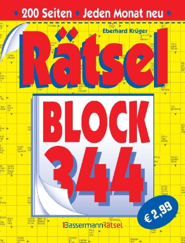 Buchcover und Innenansicht für das Buch: Rätselblock 344 (5 Exemplare à 2,99 EUR)