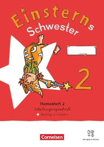 Buchcover und Innenansicht für das Buch: Einsterns Schwester 2. Schuljahr - Sprache und Lesen - Neubearbeitung 2022 - Themenheft 2 - Richtig schreiben - Verbrauchsmaterial in Schulausgangsschrift