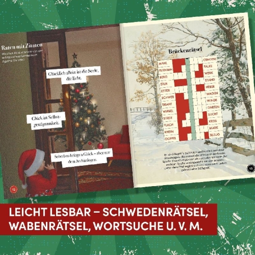Buchcover und Innenansicht für das Buch: Das Rentner-Rätselbuch - Adventskalender