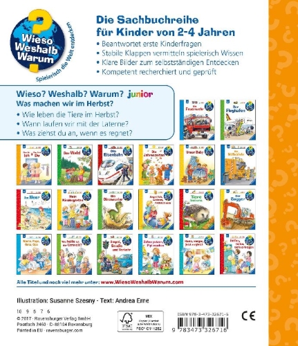 Buchcover und Innenansicht für das Buch: Wieso? Weshalb? Warum? junior, Band 61: Was machen wir im Herbst?