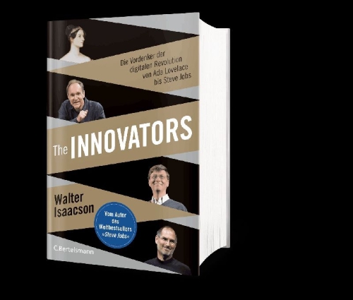 Buchcover und Innenansicht für das Buch: The Innovators. How a Group of Hackers, Genuises and Geeks Created the Digital Revolution