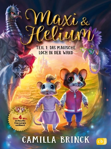 Buchcover und Innenansicht für das Buch: Musse & Helium - Mysteriet med hålet i väggen