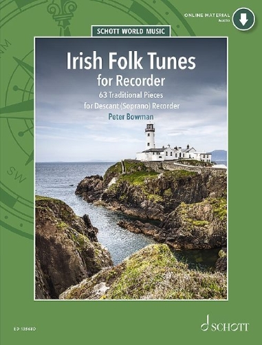 Buchcover und Innenansicht für das Buch: Irish Folk Tunes - Descant Recorder (Book/Online Audio)