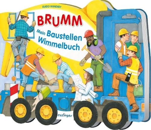 Buchcover und Innenansicht für das Buch: BRUMM, Mein Baustellen-Wimmelbuch